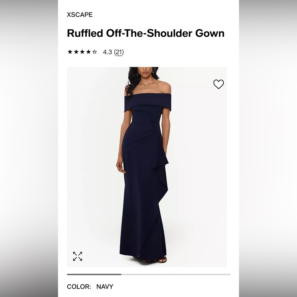 Xscape of the shoulder dress